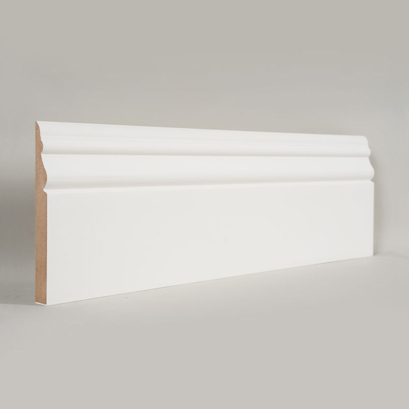 MDF szegélyléc (töltőanyaggal alapozott és gyöngyházfehér) 3/5' x 5'