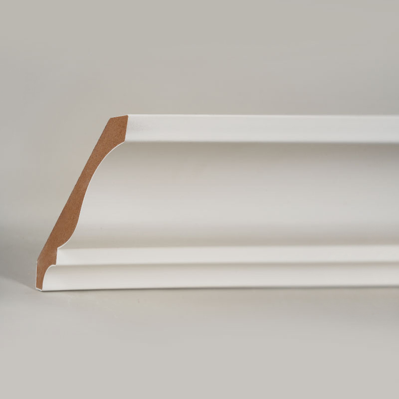 MDF koronaléc (töltőanyaggal alapozott és gyöngyházfehér) 3/5' x 4 1/4'