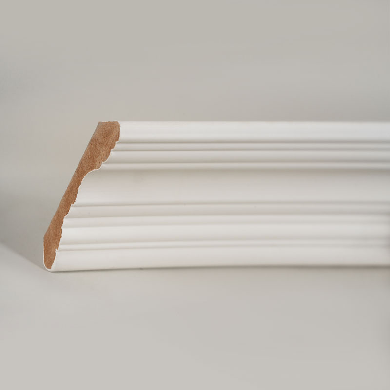 MDF koronaléc (töltőanyaggal alapozott és gyöngyházfehér) 3/5' x 3 4/9'