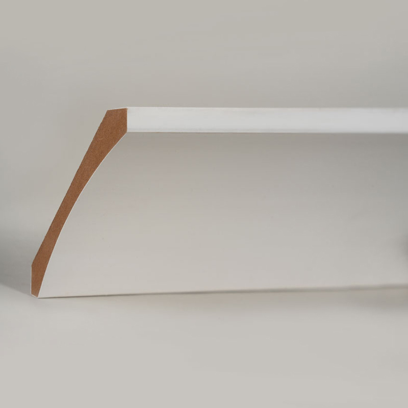 MDF koronaléc (töltőanyaggal alapozott és gyöngyházfehér) 3/5' x 4 1/4'