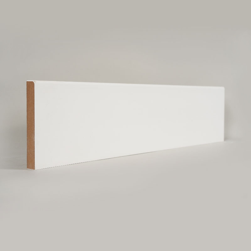 MDF szegélyléc (töltőanyaggal alapozott és gyöngyházfehér) 1/2' x 3 1/2'