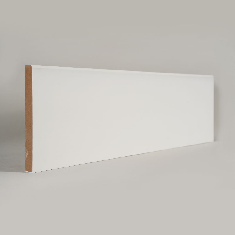 MDF szegélyléc (Filler-alapozott és gyöngyházfehér) 1/2' x 4 1/2'