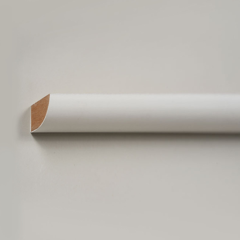 MDF negyed kör alakú öntvény (töltőanyaggal alapozott és gyöngyházfehér) 1/2' x 3/4'
