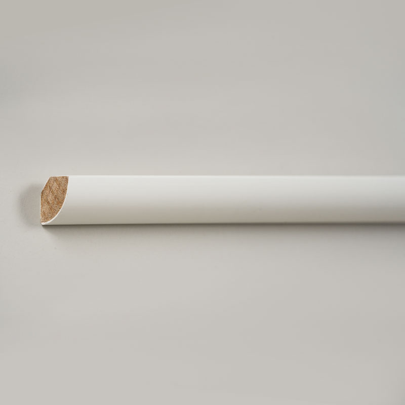 Tömör fa negyed kör alakú formázás (Filler-alapozott) - fehér 3/5' × 3/5'