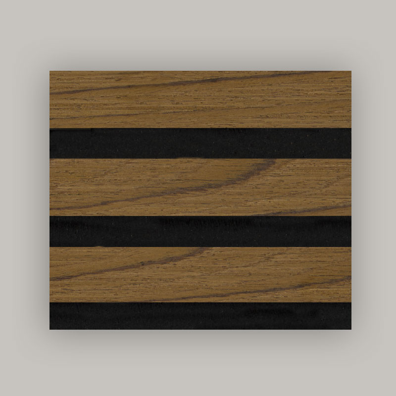 Rács fal/akusztikus falpanel (3 oldalas, mesterséges fa furnér borítással) - fa erezet színe 2400/2700 mm x 600 mm