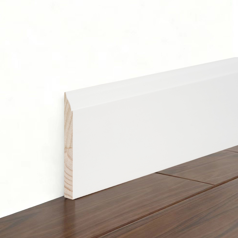 Fenyő szegélyléc (Filler-alapozott és gyöngyfehér) 3/5' x 4 1/4'