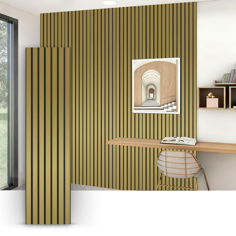 Rács fal/akusztikus falpanel (egyoldalas PVC-bevonattal) - fémes szálcsiszolt szín 2400/2700mm x 600mm