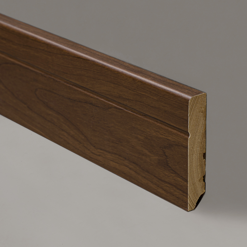 Tömör fa szegélyléc (fekete dió furnérral + festékkel burkolva) - fekete dió 3/5' x 3 1/6'