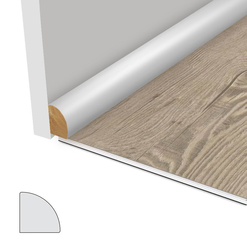 MDF negyed kör alakú öntvény (töltőanyaggal alapozott és gyöngyházfehér) 1/2' x 3/4'